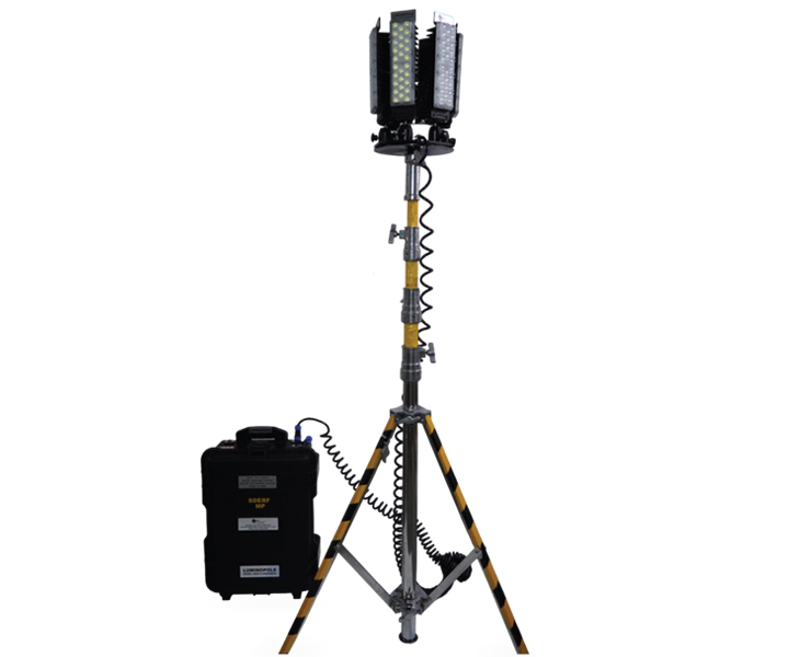 LUMINOPOLE - 60,000 Lumens,
14 FT - Tower Light with 180° To 360° Light Adjustment
