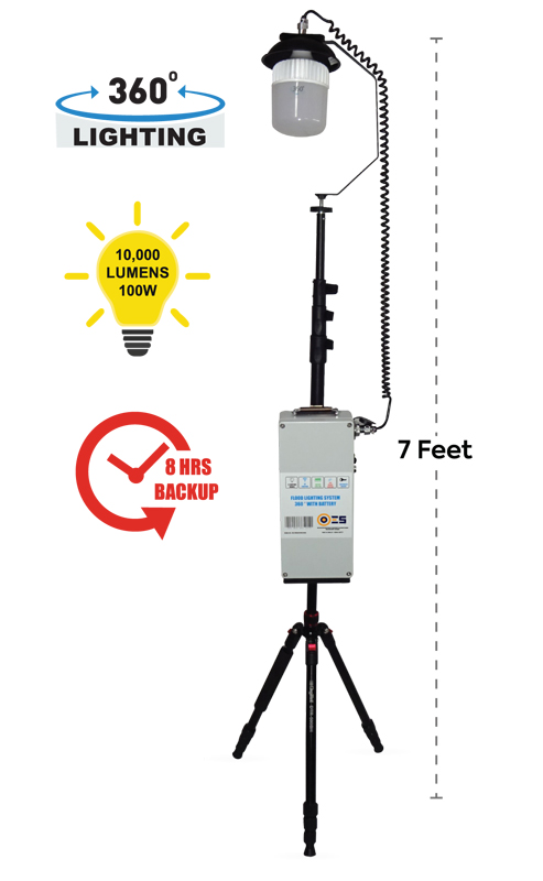 70 Watt Portable Led Lighting System with Constant Lumens & 8 Hrs backup & 7000 Lumens