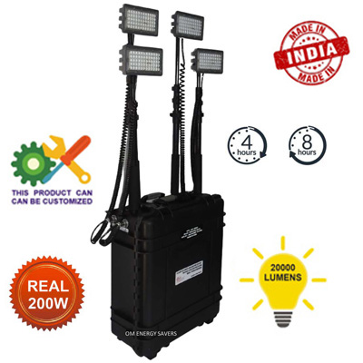200 Watt Remote Area Lighting System With 4 & 8 Hours Backup