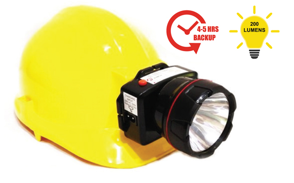 Rechargeable Led Headlamp ECOSP Model with ISI Marked Safety Helmet