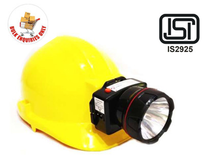 Rechargeable Led Headlamp ECOSP Model with ISI Marked Safety Helmet