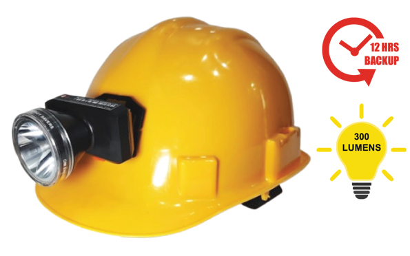 Rechargeable Led Headlamp Lithium Ion Model with ISI Marked Safety Helmet