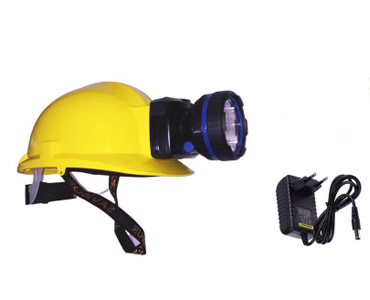Water proof Headlamp with ISI Marked Safety Helmet and Lithium Ion Battery