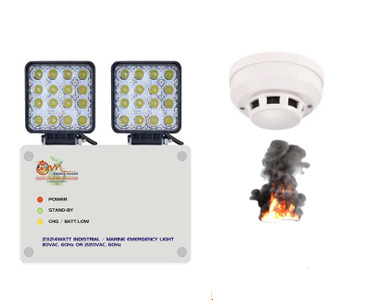 2X24 Watt Industrial Emergency Lighting System With Smoke Detector