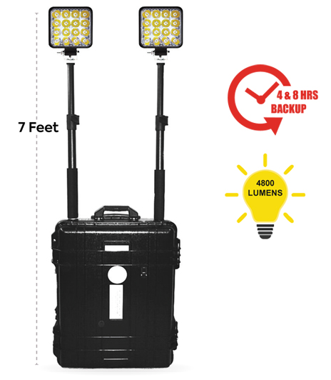 Remote Area Lighting System With 4 & 8 Hours Backup